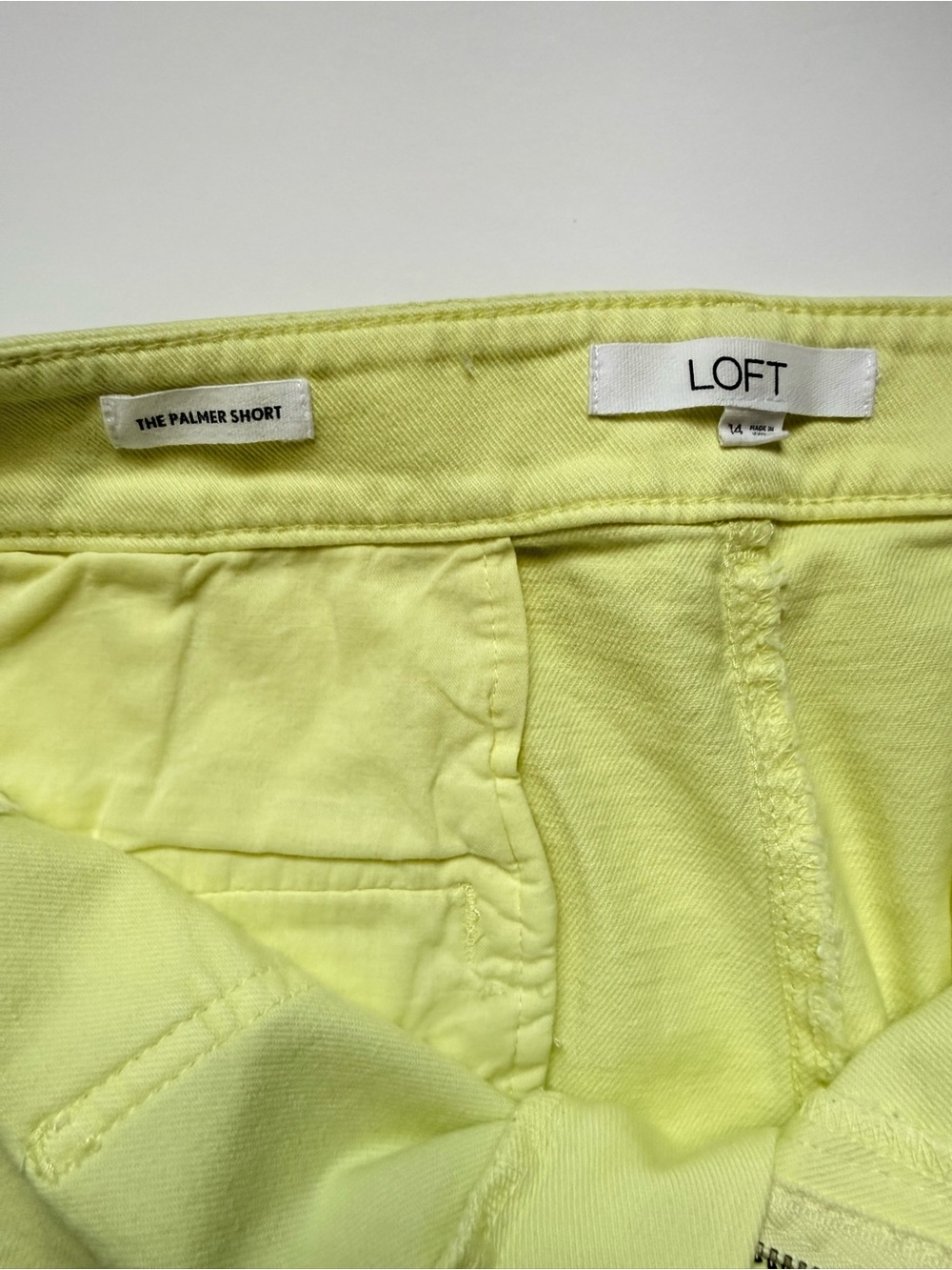 LOFT Palmer Shorts Size 14 Lemon Brûlée | EUC Utility Patch Pocket Shorts - Picture 7 of 11